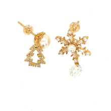 K Gold 925 Silver Christmas Earrings Fashion Gift